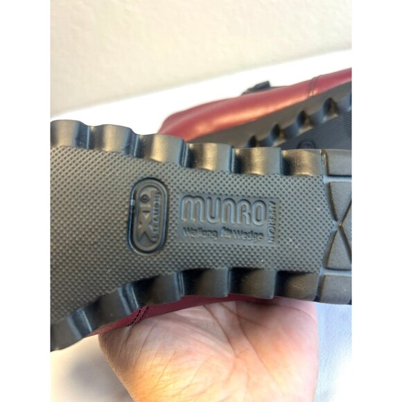 Munro Wedge Sz 7 Burgundy Leather Round Toe Walking Slip On Side Zipper - Picture 5 of 8